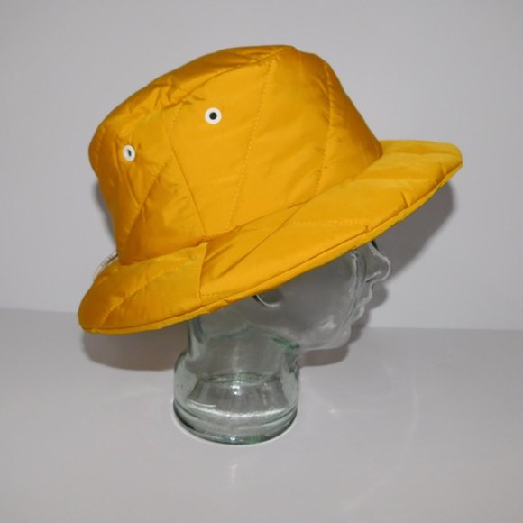 Tilley Abbott Quilted Bucket Hat Women XL Yellow Insulated Adjustable - Picture 5 of 11